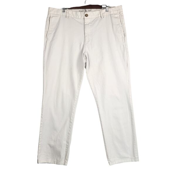 Old Navy Built-In Flex Straight Pants Men 40x32 White Khaki Chino - Picture 1 of 14